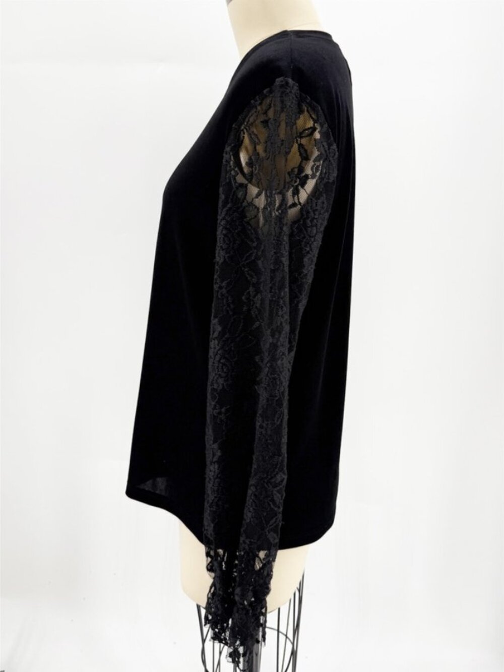 Southcott Velvet Top Lace Sleeves Sz 2/M Whimsigoth Fairy Grunge - Picture 5 of 9